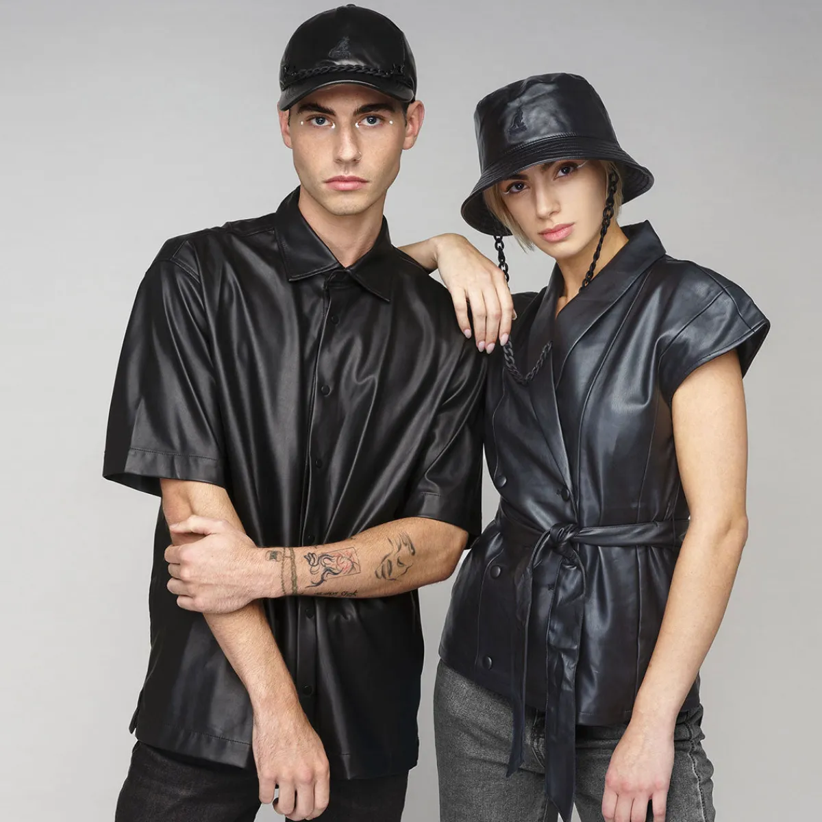 Chain Faux Leather Bucket-Kangol Outlet