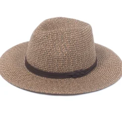 Marled Straw Knotted Faux Suede Trim Fedora-David & Young Sale