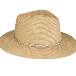 Metallic Braid Straw Fedora-David & Young Hot