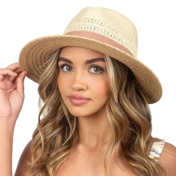 Mixed Straw Braided Fedora-David & Young Fashion