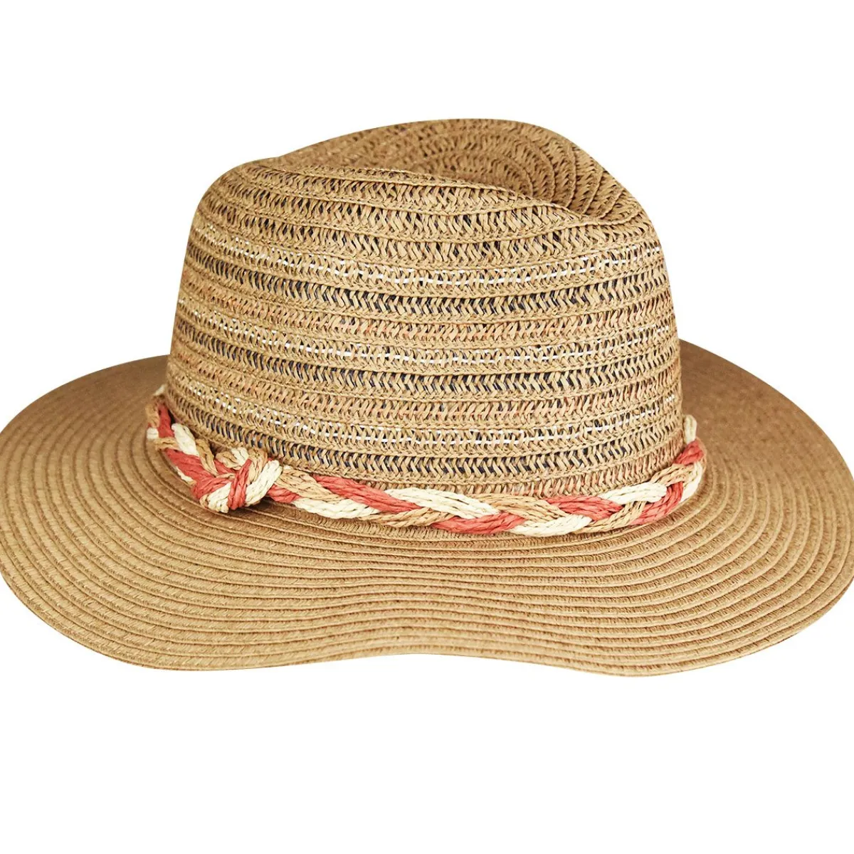 Multi Braided Straw Fedora-David & Young New