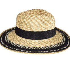 Multi Marled Straw Fedora-David & Young Sale
