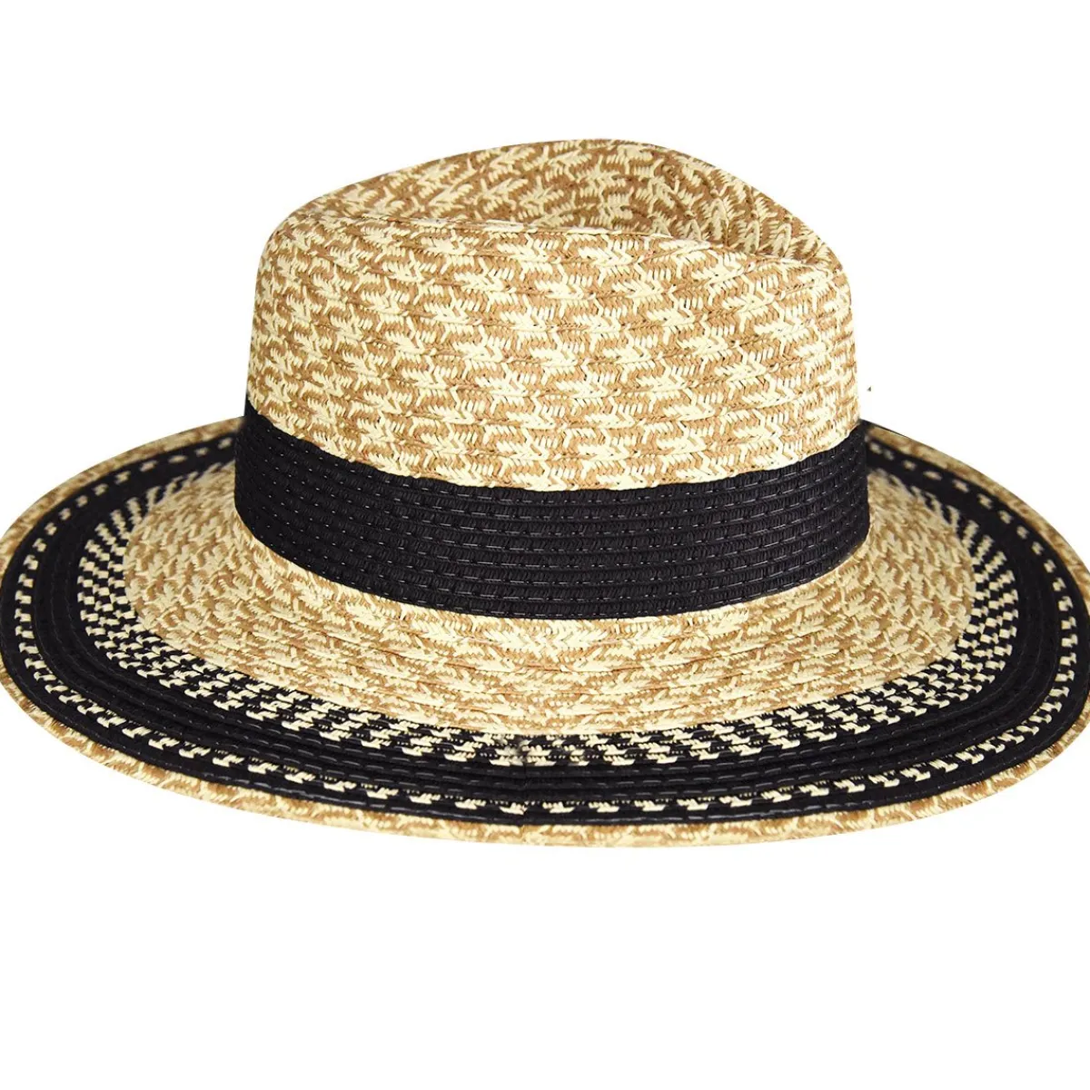 Multi Marled Straw Fedora-David & Young Sale