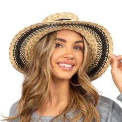 Multi Marled Straw Fedora-David & Young Sale