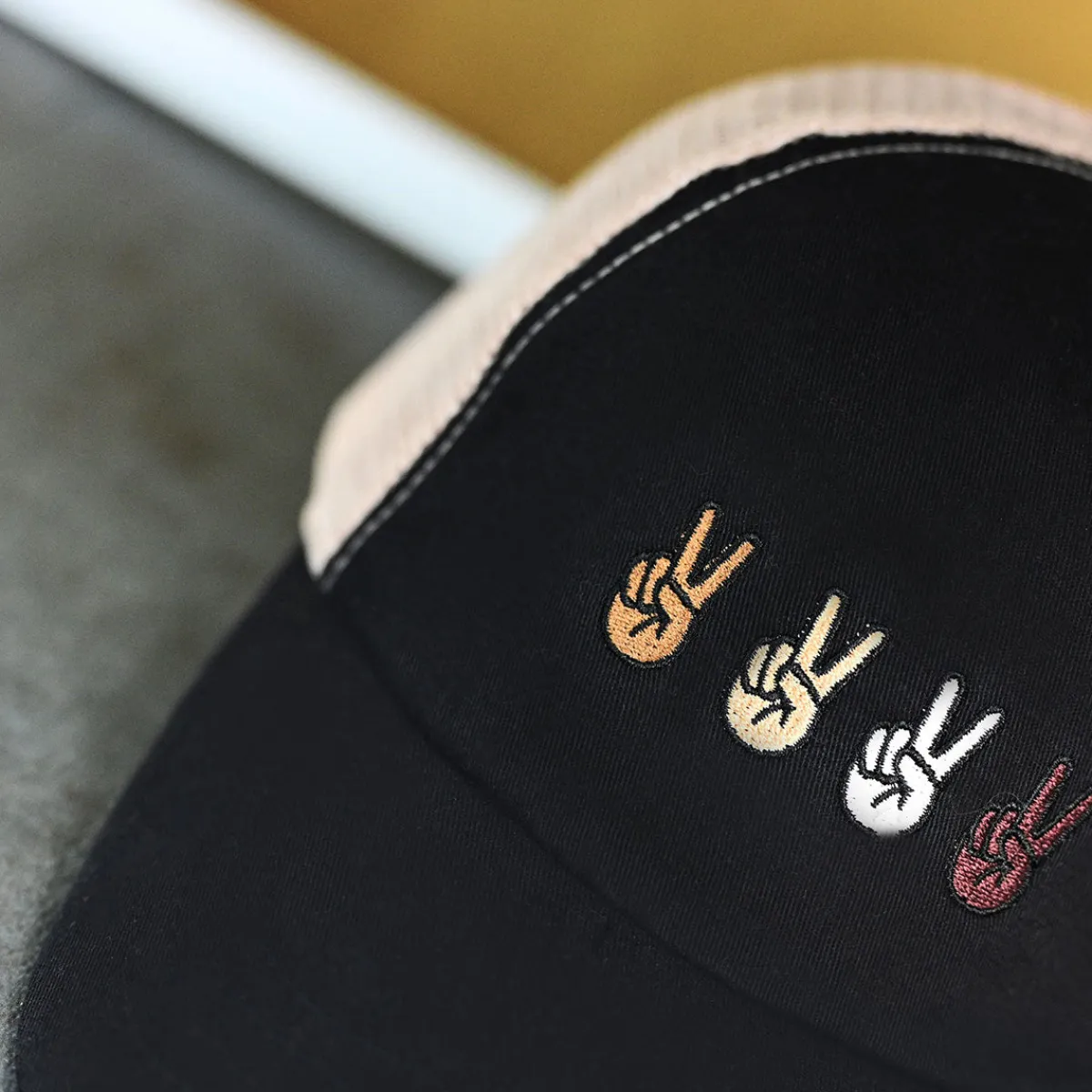 Peace Sign Mesh Back Baseball Cap-PonyFlo Outlet