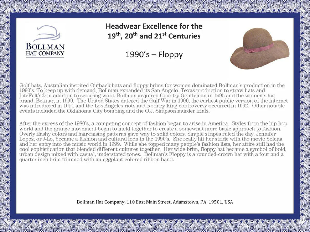 1990s Bollman Heritage Collection Floppy-Bollman Hat Company Best