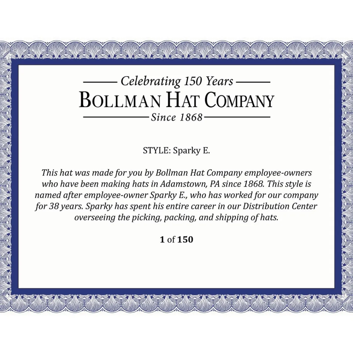 Sparky E. Fedora - Exclusive-Bollman Hat Company Discount