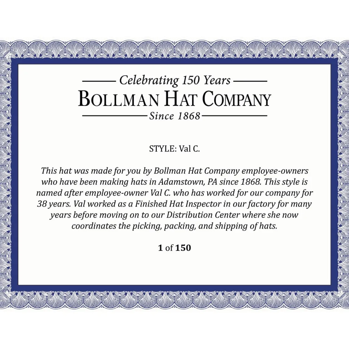 Walter R. Fedora - Exclusive-Bollman Hat Company Online