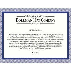 Willie C. Fedora - Exclusive-Bollman Hat Company Hot